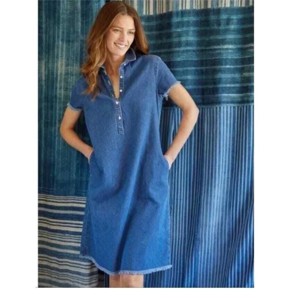 J. McLaughlin Blue Denim Polo Dress